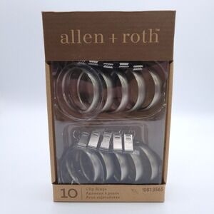 Allen + Roth Clip Curtain Rings New in Box Brushed Nickel Finish  1" Diameter